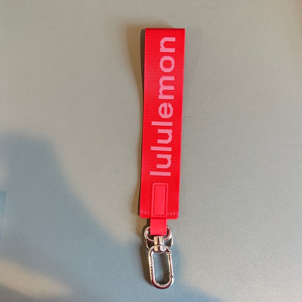 Red Lululemon Never Lost Keychain